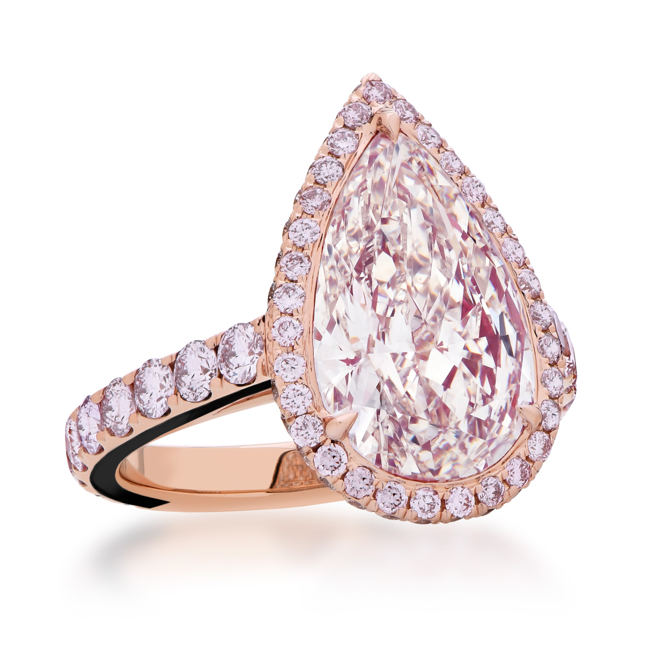Capturing the essence of rarity, our Diamond Ring is a testament to  unrivaled craftsmanship. Adorned with a 4.99ct Light Pink Pear Shape ... |  Instagram